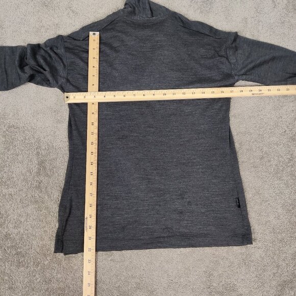 Icebreaker Women's Open Front Cardigan Size S Gray Merino Wool Knitwear Casual - Picture 6 of 8